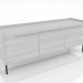 3d model TV cabinet 2 1500 mm (white RAL 9010) - preview