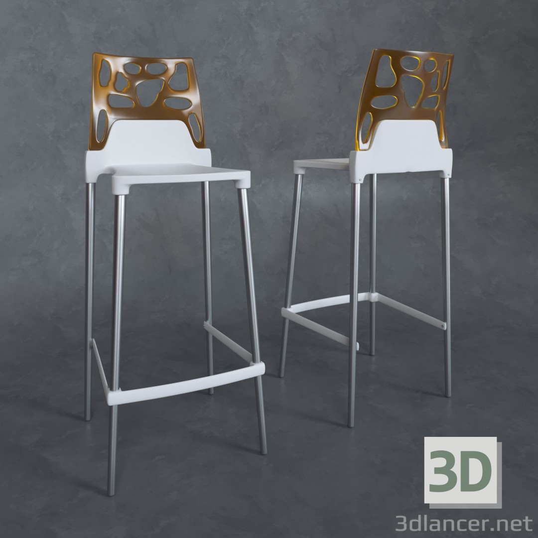 De la barra, taburete Ego Rock Bar 3D modelo Compro - render