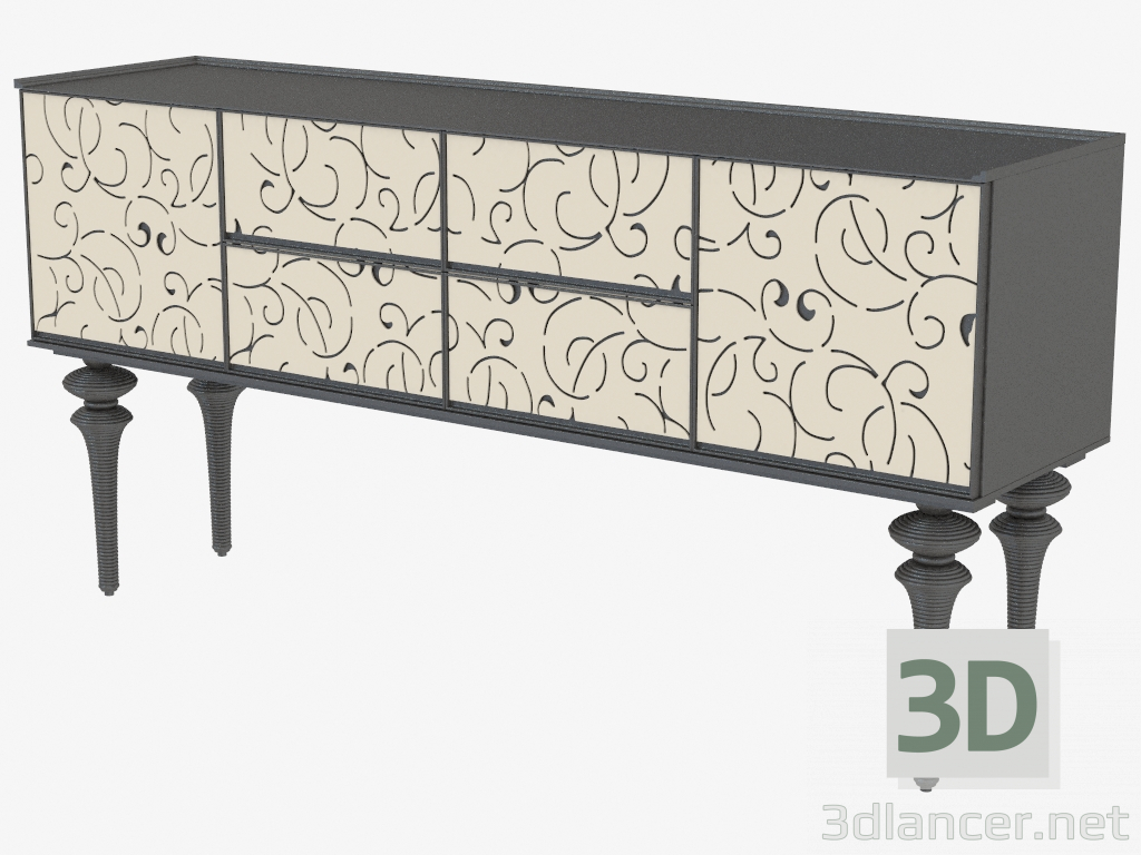 3d model Cajón con diseño decorativo - vista previa