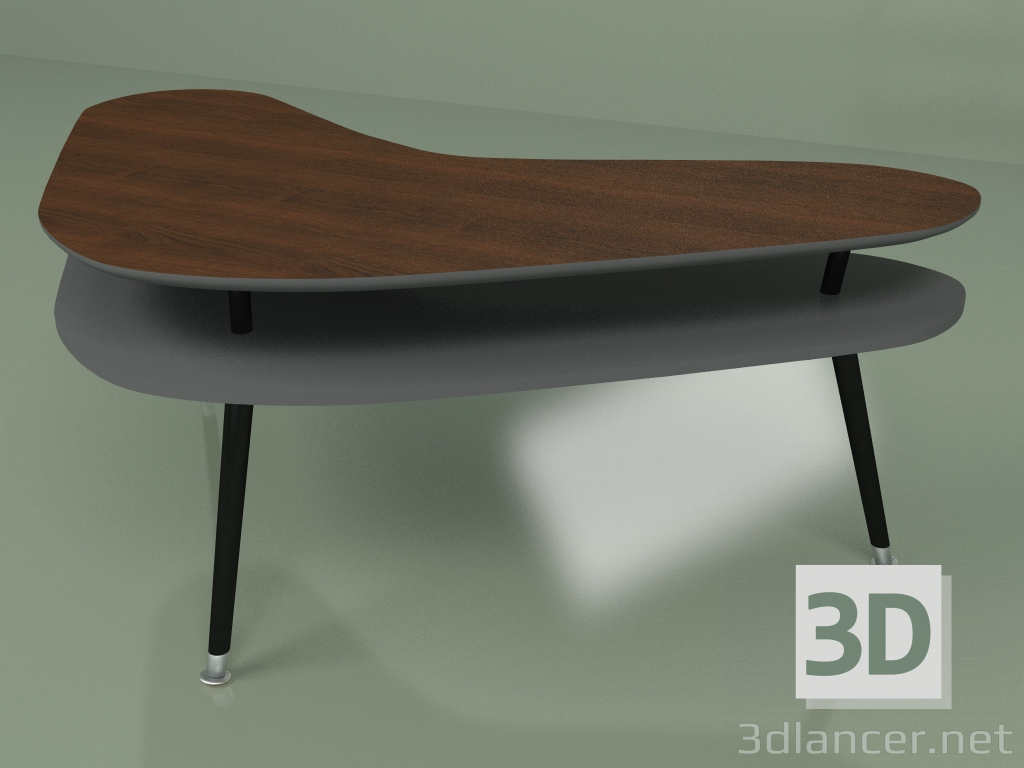 3d model Mesa de centro Boomerang (gris oscuro) - vista previa