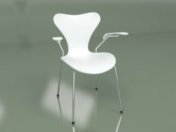 Silla S7 con reposabrazos (blanco, cromo)