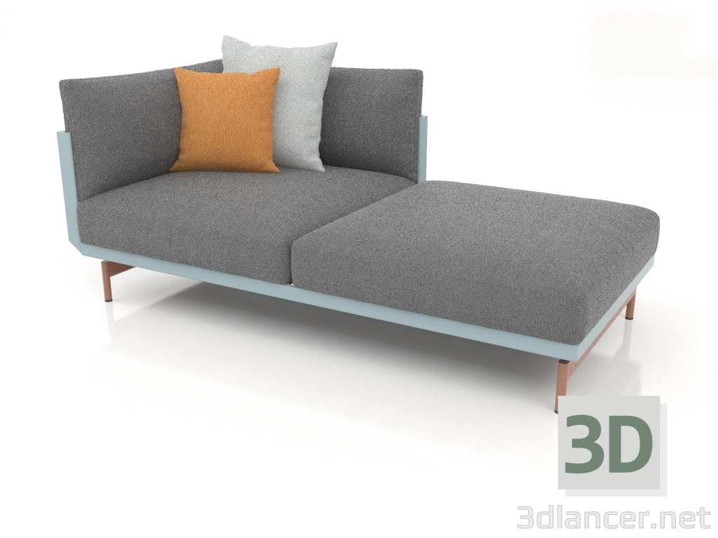 3d model Módulo sofá sección 2 derecha (Gris azul) - vista previa