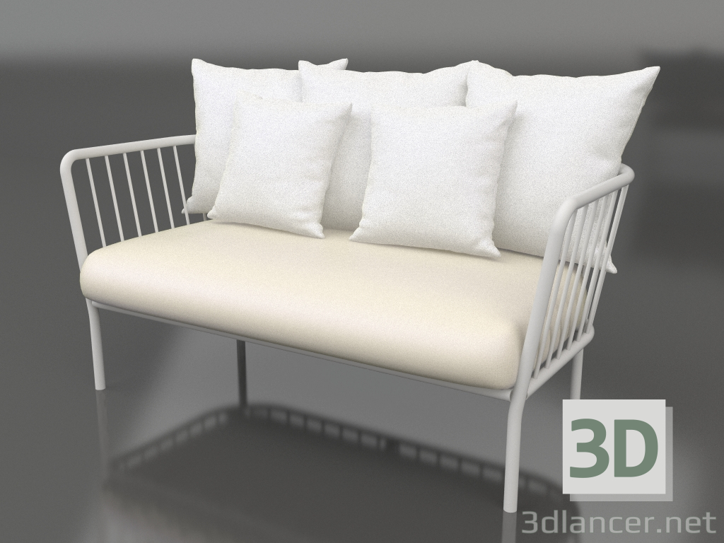 3d model 2-seater sofa (Grey) - preview