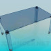 modèle 3D Table basse en verre avec pieds de verre - preview