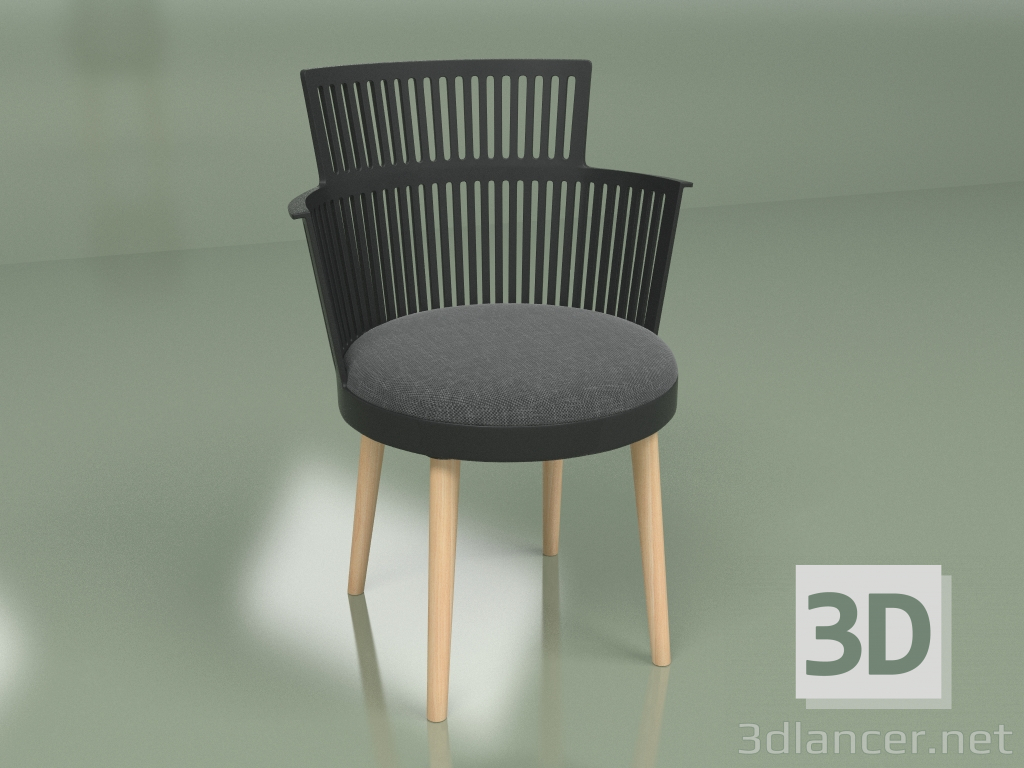 3d model Silla Trinidad (negra) - vista previa