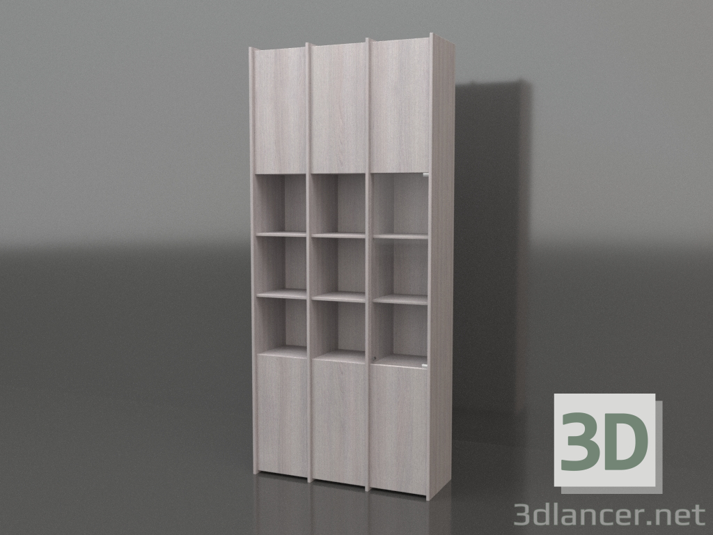 3d модель Модульный стеллаж ST 07 (1152х409х2600, wood pale) – превью