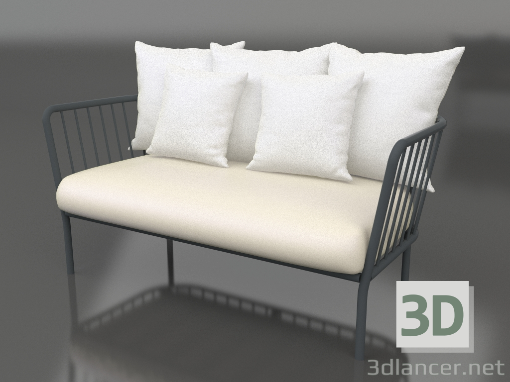 3D Modell 2-Sitzer-Sofa (Anthrazit) - Vorschau