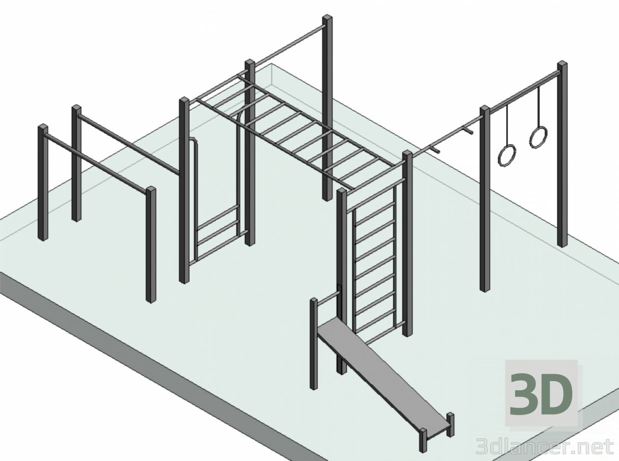 3d model Complejo deportivo_10 - vista previa