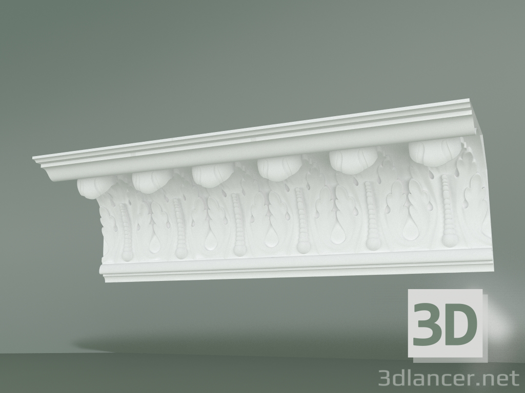 modello 3D Cornice prefabbricata in gesso KM002-1 - anteprima