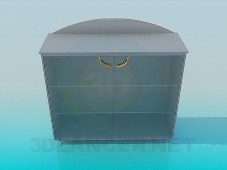 3d model De pie con puertas de cristal - vista previa