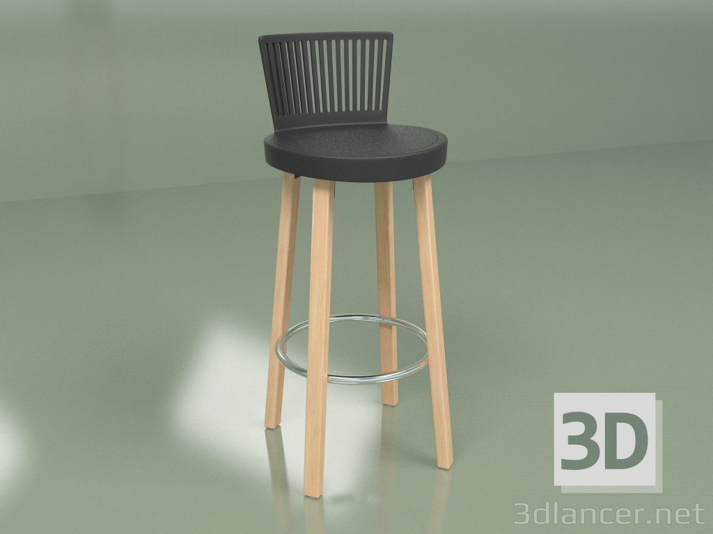 3d model Taburete de bar Trinidad (negro) - vista previa