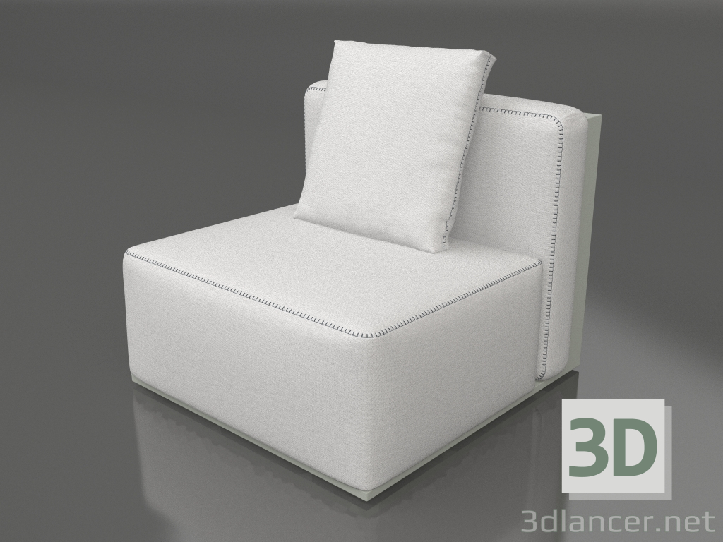 modello 3D Modulo divano, sezione 3 (Grigio cemento) - anteprima