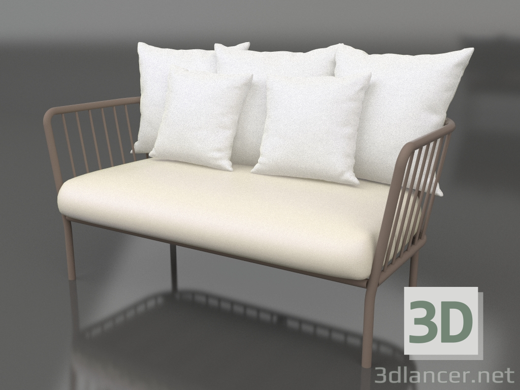 3d model 2-seater sofa (Bronze) - preview