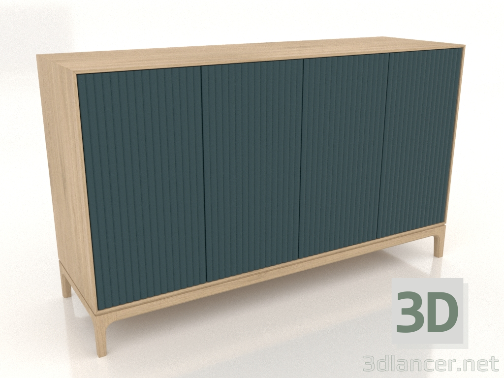 modèle 3D Meuble TV FARGO avec façades fraisées 1600x500x950 mm (vague de mer, chêne éclairci, option 4) - preview