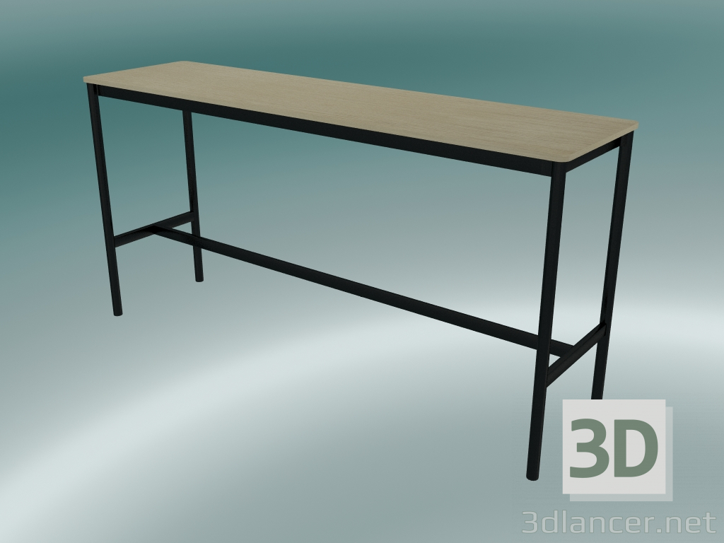 3D modeli Dikdörtgen masa Tabanı Yüksek 50x190x95 (Meşe, Siyah) - önizleme