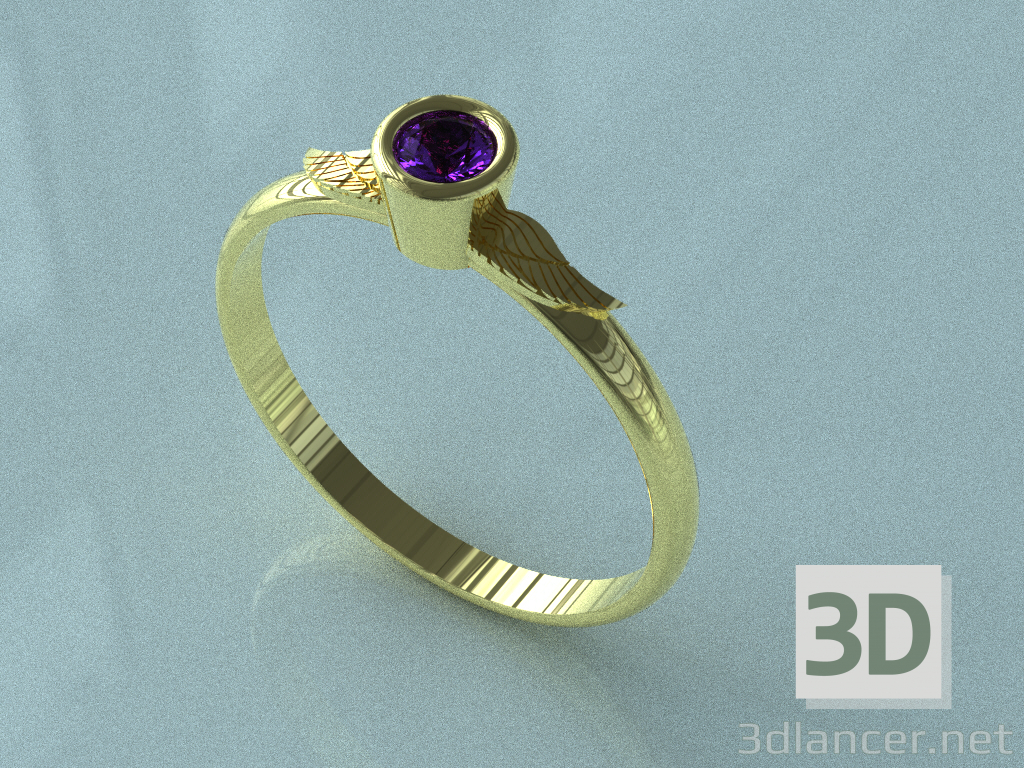 modello 3D anello di fidanzamento - anteprima