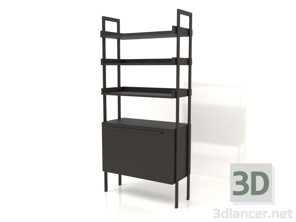 modello 3D Libreria ST 03 (900х400х1900, legno marrone scuro) - anteprima