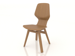 A chair with a wooden base