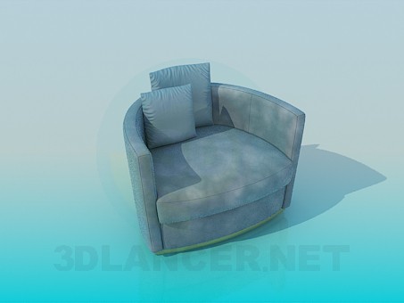 modèle 3D Une chaise avec coussins - preview