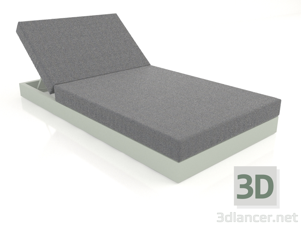 3d model Cama con respaldo 100 (Gris cemento) - vista previa