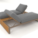 3d model Cama doble para relax con estructura de aluminio de madera artificial (Bronce) - vista previa