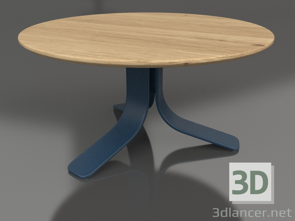 modello 3D Tavolino Ø80 (Grigio blu, legno di Iroko) - anteprima