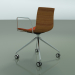 3d model Chair 0333 (4 castors, with armrests, LU1, with front trim, teak effect) - preview