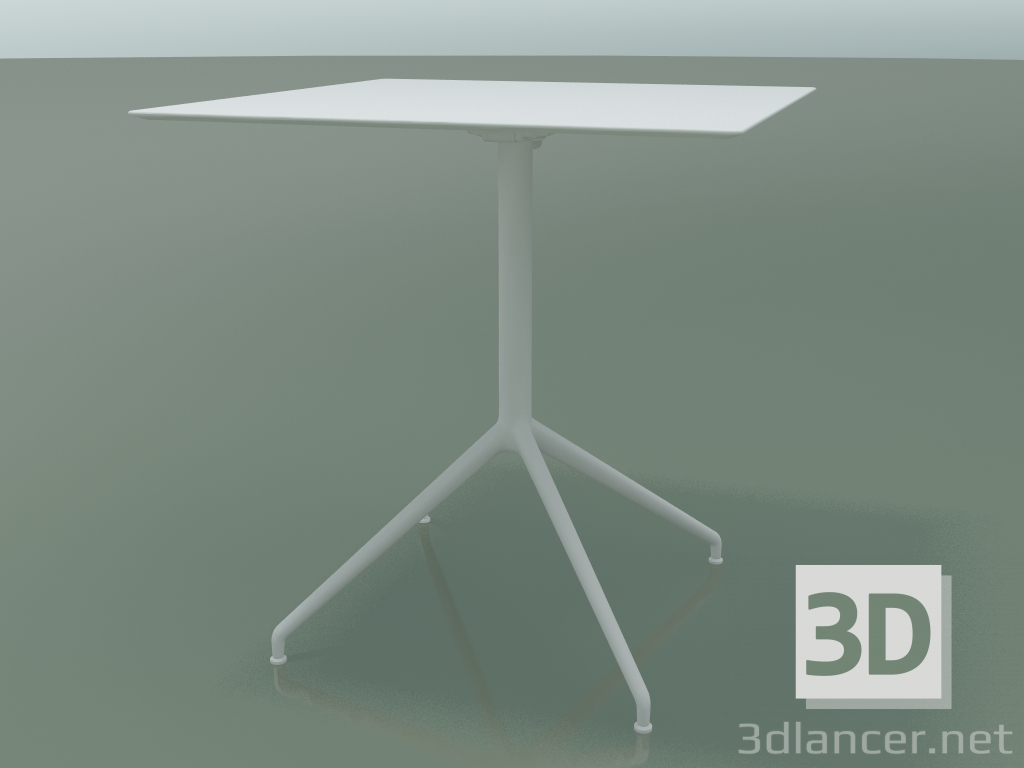 3D Modell Quadratischer Tisch 5741 (H 72,5 - 69 x 69 cm, ausgebreitet, weiß, V12) - Vorschau