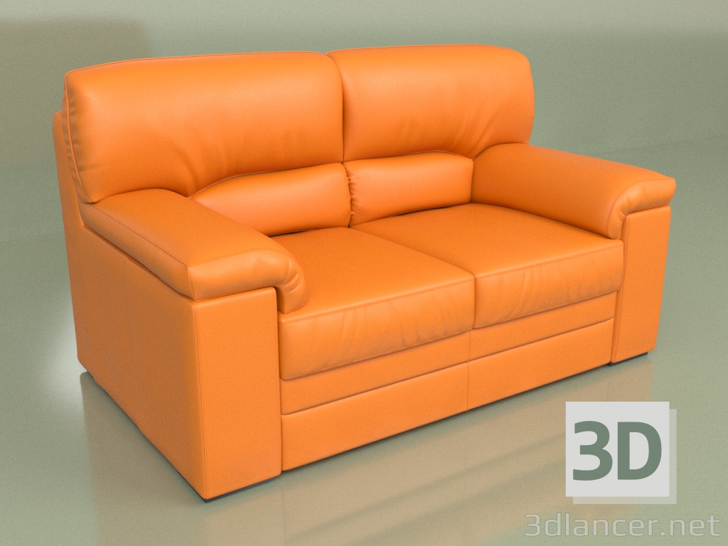 3d model Sofá 2 plazas Ella (piel naranja) - vista previa