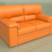 3d model Ella sofa 2-seater (Orange leather) - preview