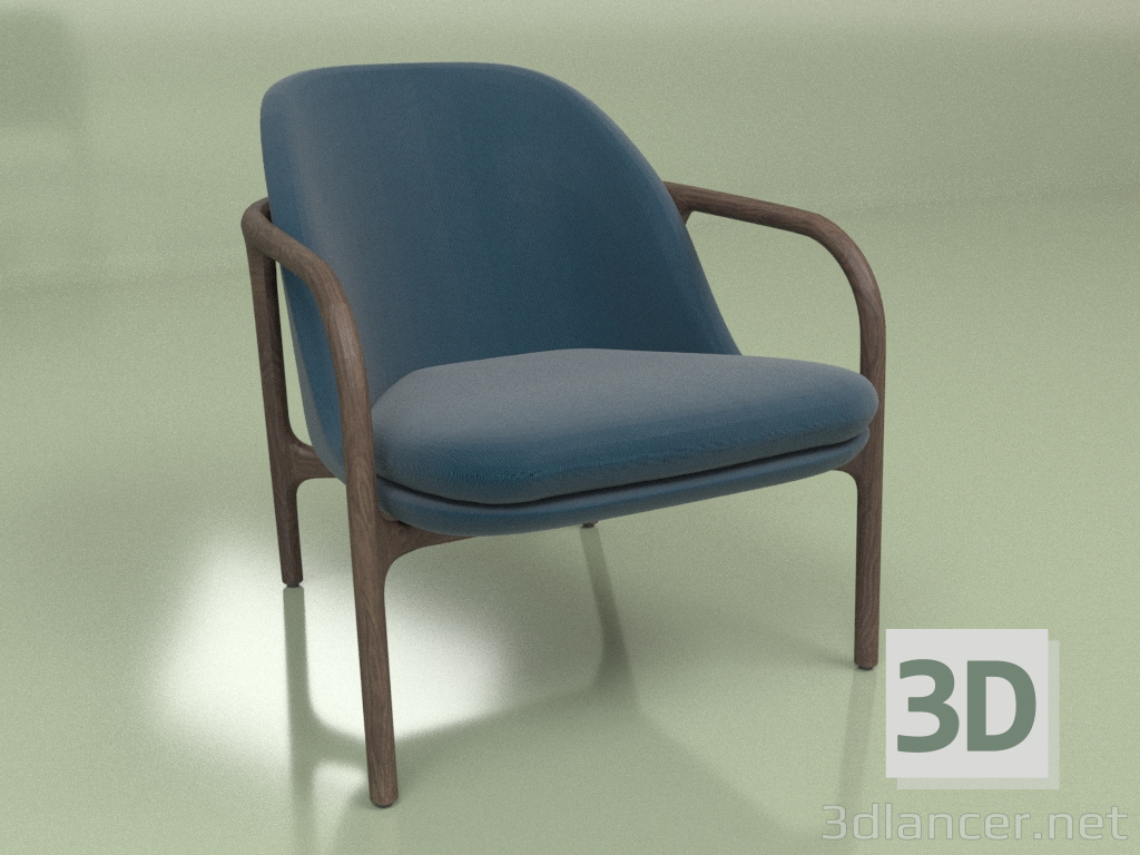 3d model Armchair Aleman (blue) - preview