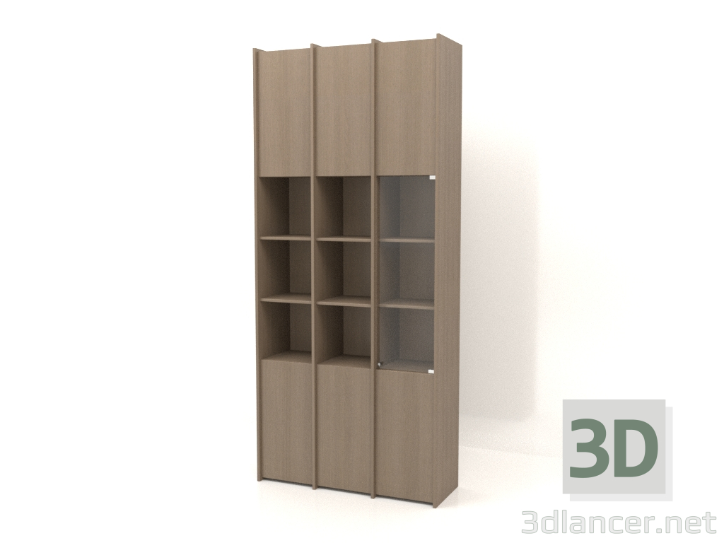 3d модель Модульный стеллаж ST 07 (1152х409х2600, wood grey) – превью