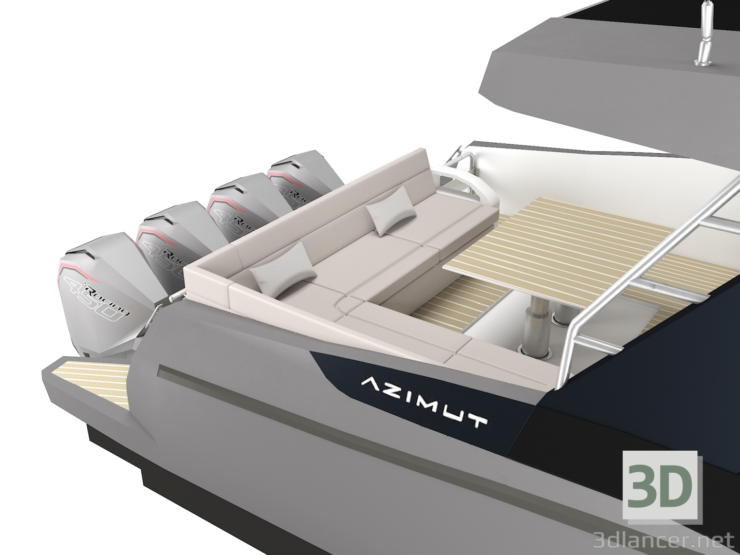 modèle 3D de Yacht à moteur Azimut Verve 47 acheter - rendu