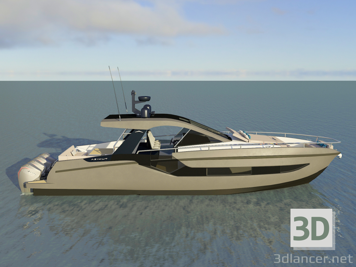 3D Motoryat Azimut Verve 47 modeli satın - render