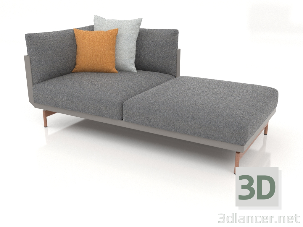 modello 3D Modulo divano, sezione 2 destra (Grigio quarzo) - anteprima