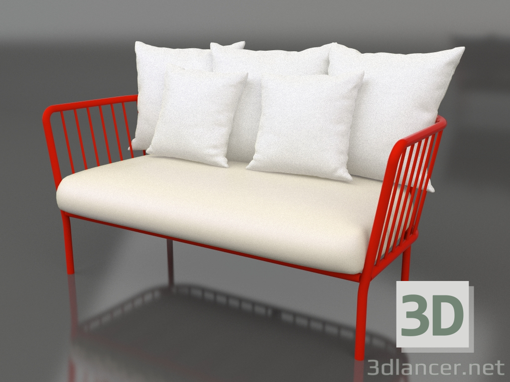 3d model 2-seater sofa (Red) - preview