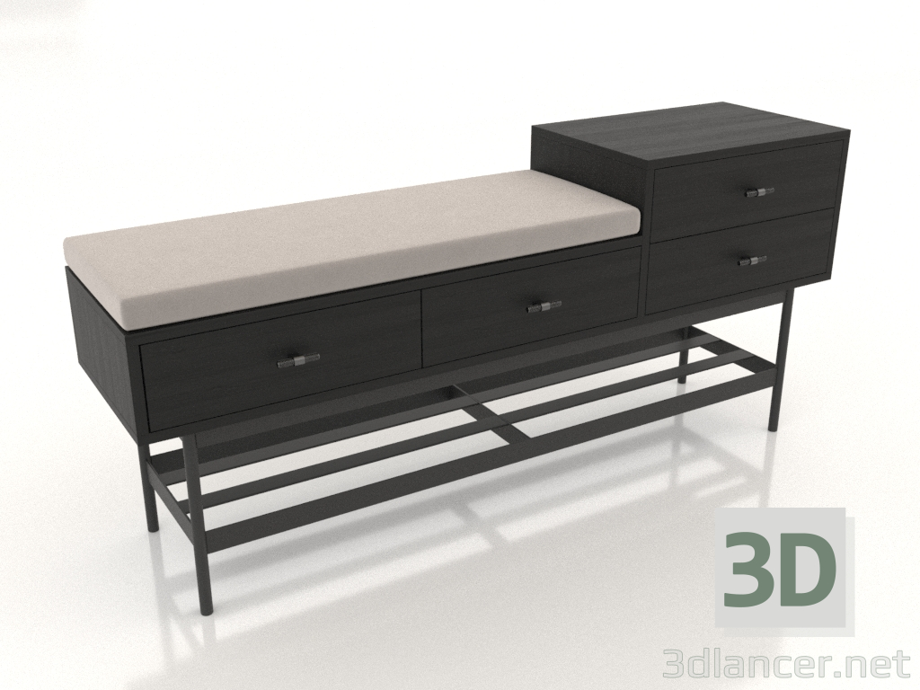 modello 3D Panca 3 (nero RAL 9005) - anteprima