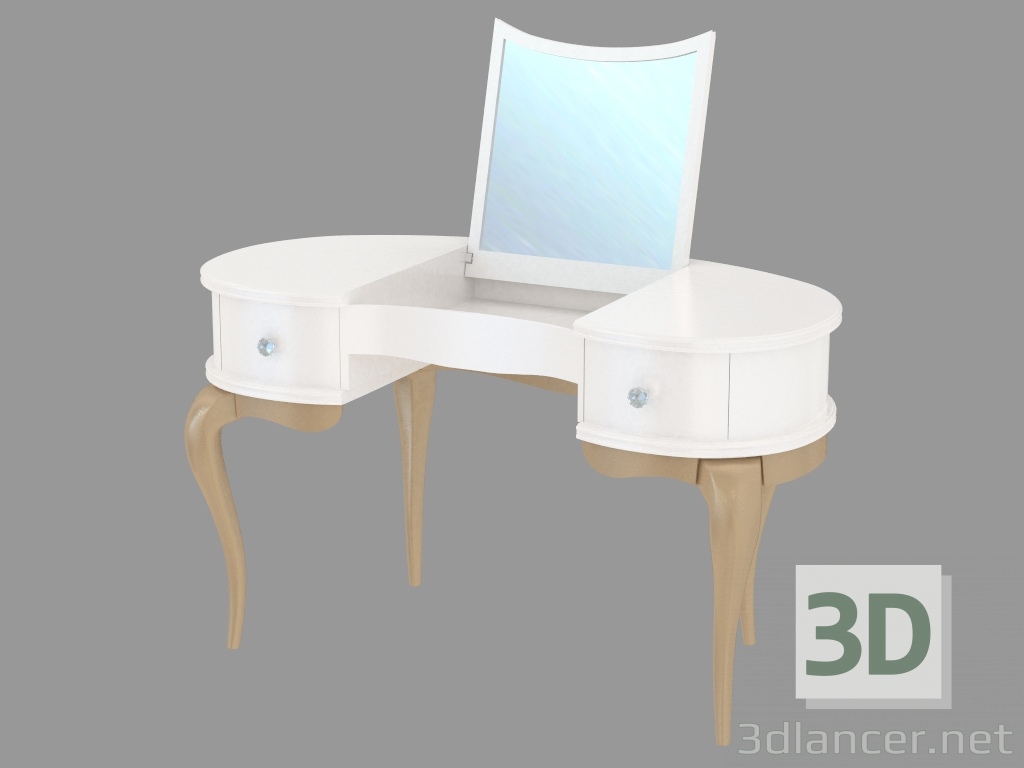 Modelo 3d Penteadeira redonda com espelho - preview