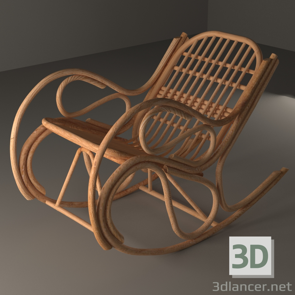 3d model Silla mecedora - vista previa