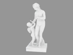 Marble sculpture Venus nurses Cupid