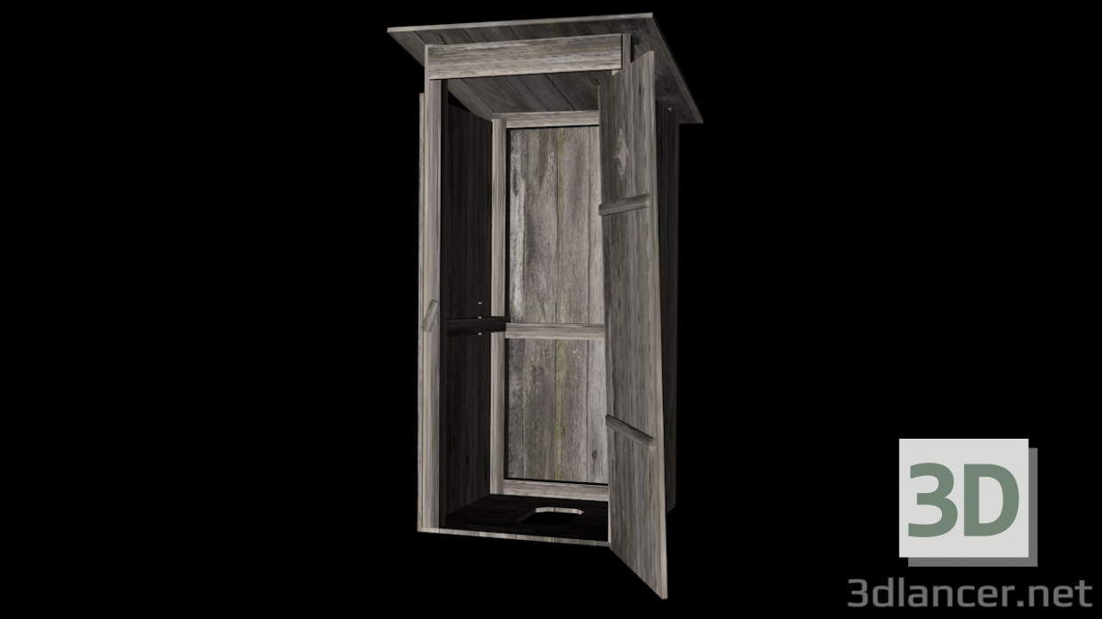 baño rural 3D modelo Compro - render