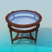 3d model Round table with glass tabletop - preview