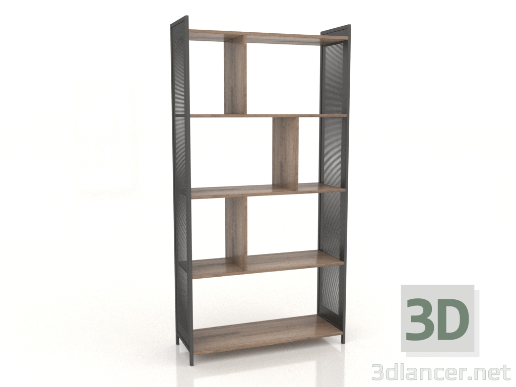 modello 3D Scaffale Oslo (noce) - anteprima