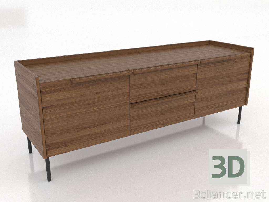 3d модель Тумба ТВ 3 1500 мм (светлый орех) – превью 3d модель Тумба ТВ 3 1500 мм (светлый орех) – превью