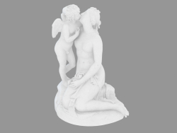 Marmorskulptur Venus küsst Amor