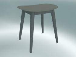 Tabouret en fibre avec base en bois (gris)