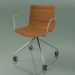 3d model Chair 0386 (4 castors, with armrests, LU1, without upholstery, teak effect) - preview