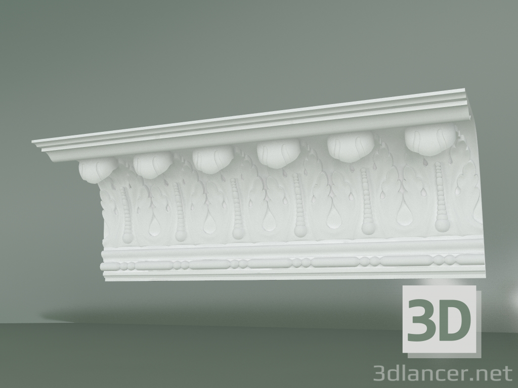 Modelo 3d Cornija de gesso pré-fabricada KM002-4 - preview