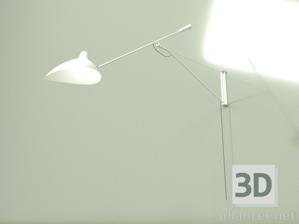 Modelo 3d Candeeiro de parede Avery (branco) - preview