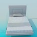 3d model twin-size bed - preview